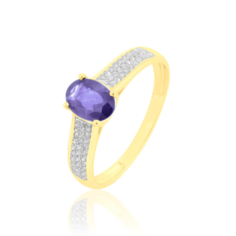 Bague Crista Or Jaune Amethyste Et Diamant - Spannringe Damen | OROVIVO