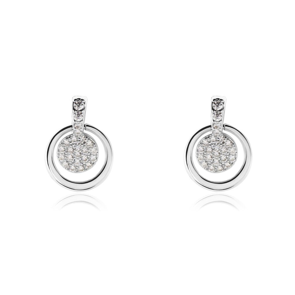 JESS 2 Damen Ohrstecker Silber 925 Zirkonia Wei&szlig; 0,44 ct