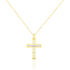 Kreuz HO 2 Damen Collier Gold 375 (9 Karat) Diamant Weiß 0,07 ct Religiöses Kreuz