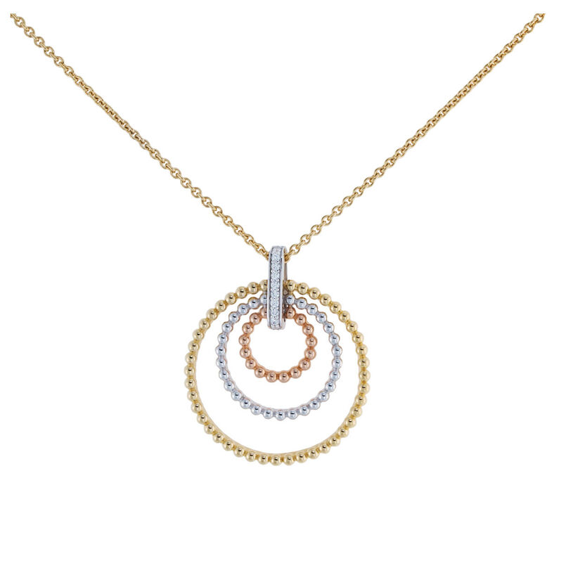 Damen Collier Messing Gold 750 plattiert Tricolor - Halsketten Damen | OROVIVO