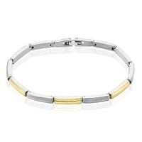 Damen Armband Titan Bicolor Silber/Roségold Ohne Stein Rechteckig Ember 4,00mm 