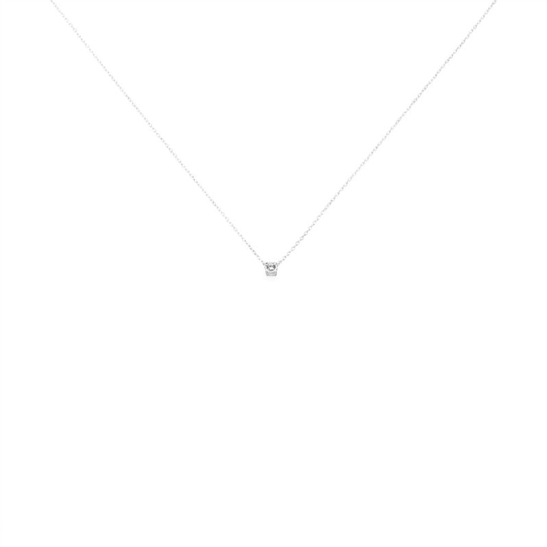 Illusion Damen Collier Wei&szlig;gold 375 (9 Karat) Diamant Wei&szlig; 0,08 ct - Halsketten Damen | OROVIVO