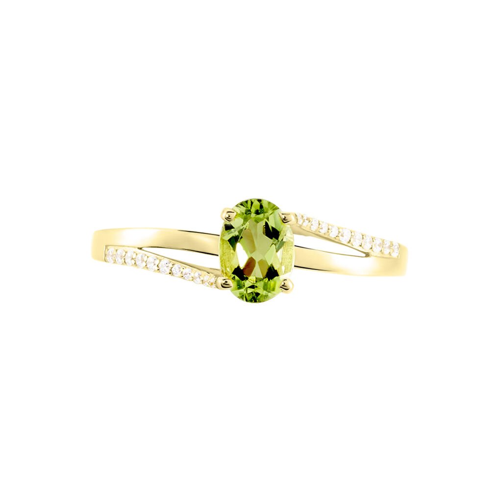 ELENEA Damen Ring Gold 375 (9 Karat) Peridot Gr&uuml;n 0,89 ct Oval