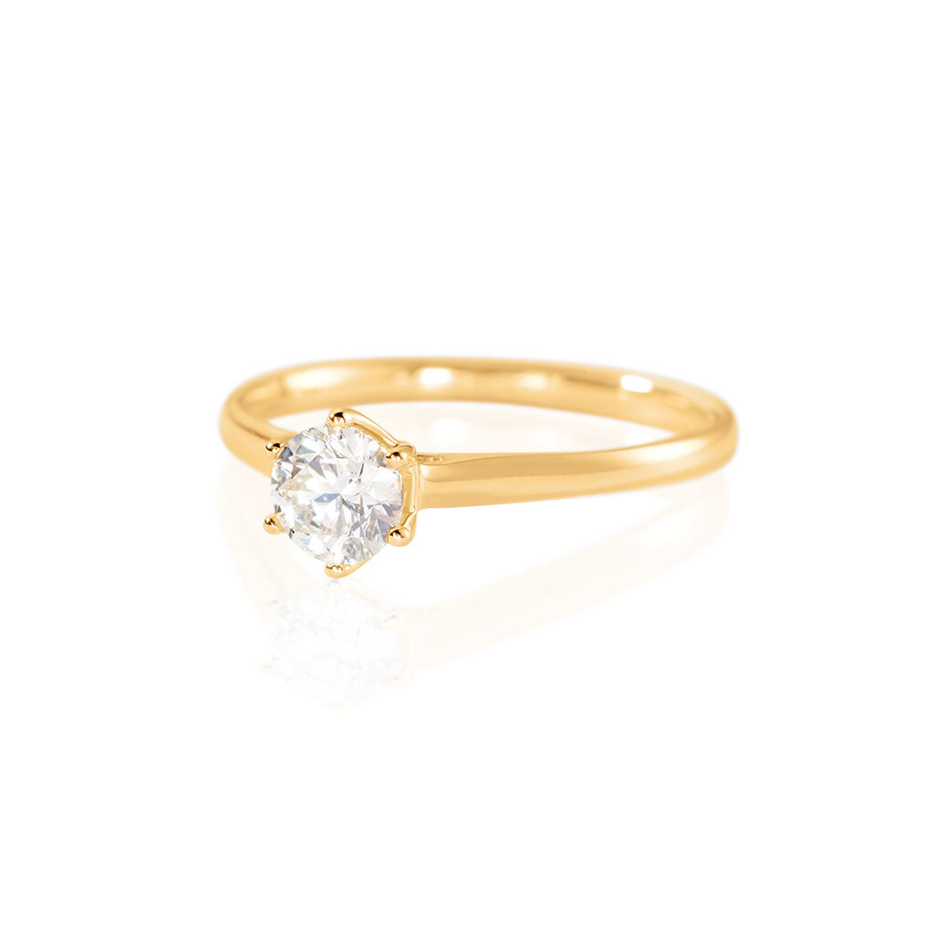 CHARLENE Damen Ring Gold 585 (14 Karat) Diamant Weiß 0,5 ct B 1,8 mm, Ring mit Stein