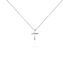Damen Collier Silber 925 Zirkonia Wei&szlig; Religi&ouml;ses Kreuz