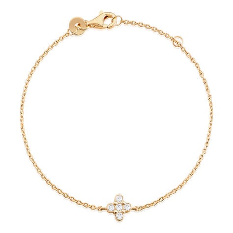Damen Armband Vergoldet 750 Rund Weiß Geometrisch Elovyn 1,8cm - Armbänder mit Anhänger Damen | OROVIVO