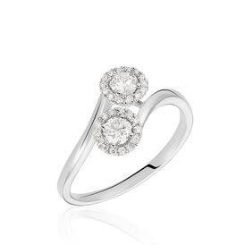 Damenring Weißgold 750 Diamanten 0,112ct - Ringe mit Edelsteinen Damen | OROVIVO