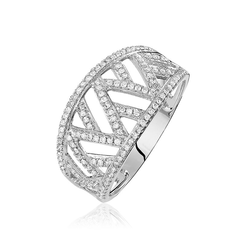 Bague Or Blanc Diamant - Spannringe Damen | OROVIVO