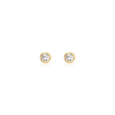MOANA Damen Ohrstecker Gold 585 (14 Karat) Synthetischer Diamant Weiß 0,5 ct