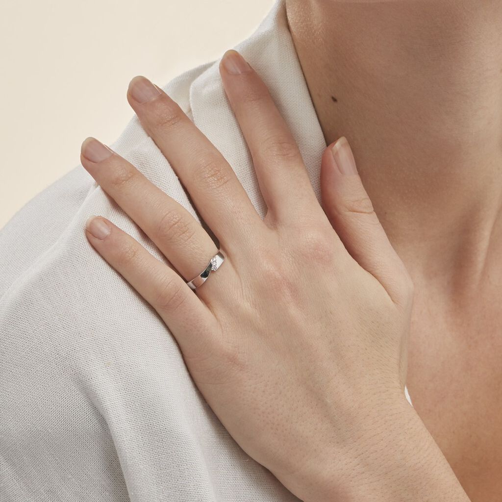 Bague Daphne Or Blanc Diamant - Spannringe Damen | OROVIVO