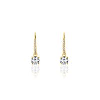 PAULINA Damen Ohrringe Lang Silber vergoldet 925 Zirkonia Weiß 2,7 ct