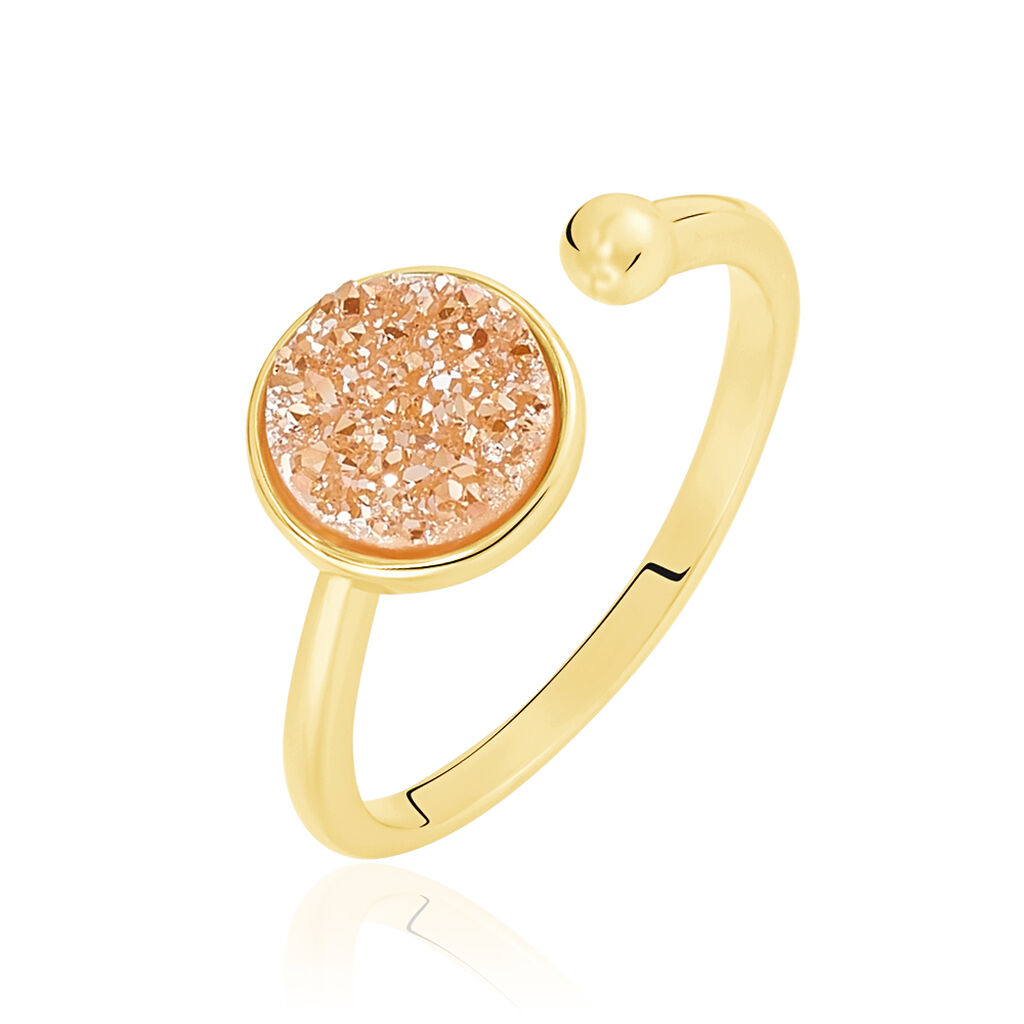 ELEANOR Damen Ring Silber vergoldet 925 Achat Cognac