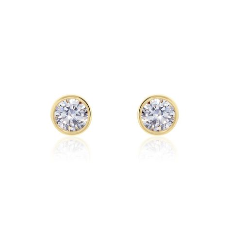 Damen Ohrstecker 18 Karat Vergoldet Zirkonia 6mm Malena - Ohrstecker Damen | OROVIVO
