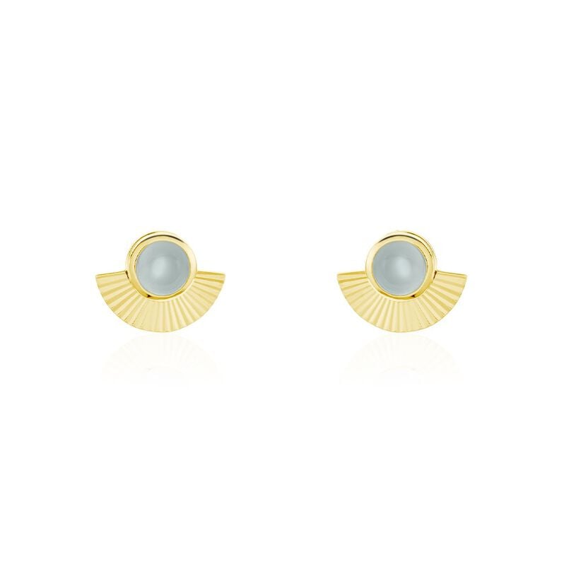 Damen Creolen Messing Vergoldet Achat - Ohrstecker Damen | OROVIVO