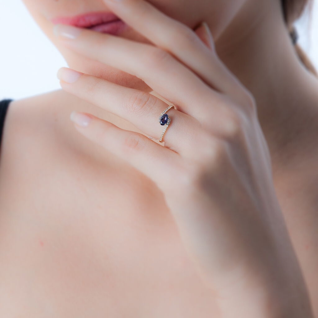 Bague Loriane Or Jaune Tourmaline Et Diamant - Spannringe Damen | OROVIVO