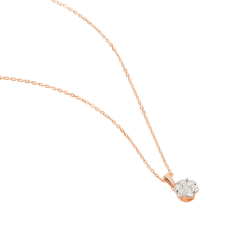 MERULA Damen Collier Rosegold 375 (9 Karat) Diamant Wei&szlig; 0,16 ct