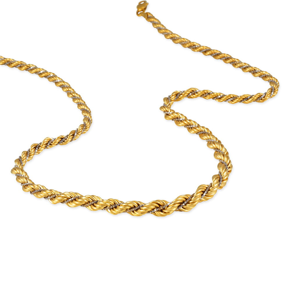 Collier Jerryenne Danilo Maille Corde Et Venitienne Or Bicolore - Spannringe Damen | OROVIVO