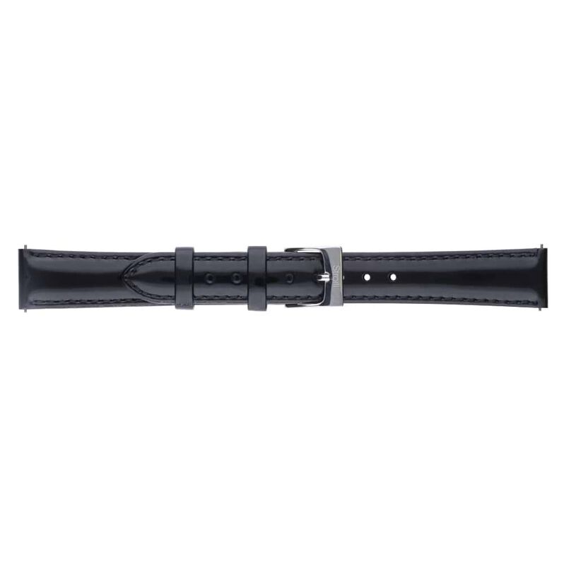 Cinturino in pelle lucida nera e chiusura easy click - Spannringe Damen | OROVIVO