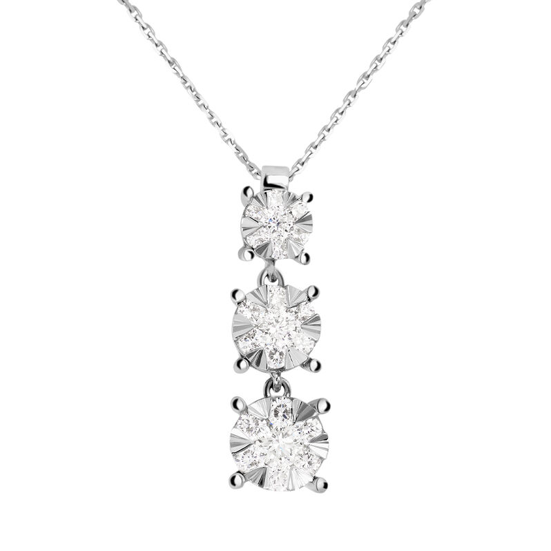 Collana Trilogy Petali Oro Bianco Diamante - Spannringe Damen | OROVIVO