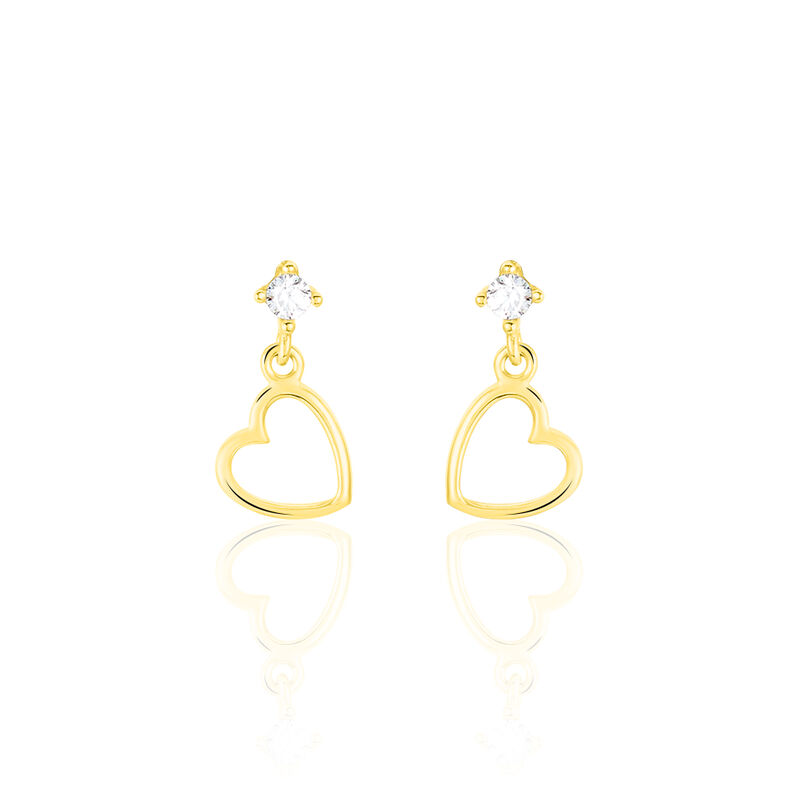 DARIA HERZ 6 Damen Ohrringe Lang Gold 375 (9 Karat) Herz - Ohrringe Damen | OROVIVO