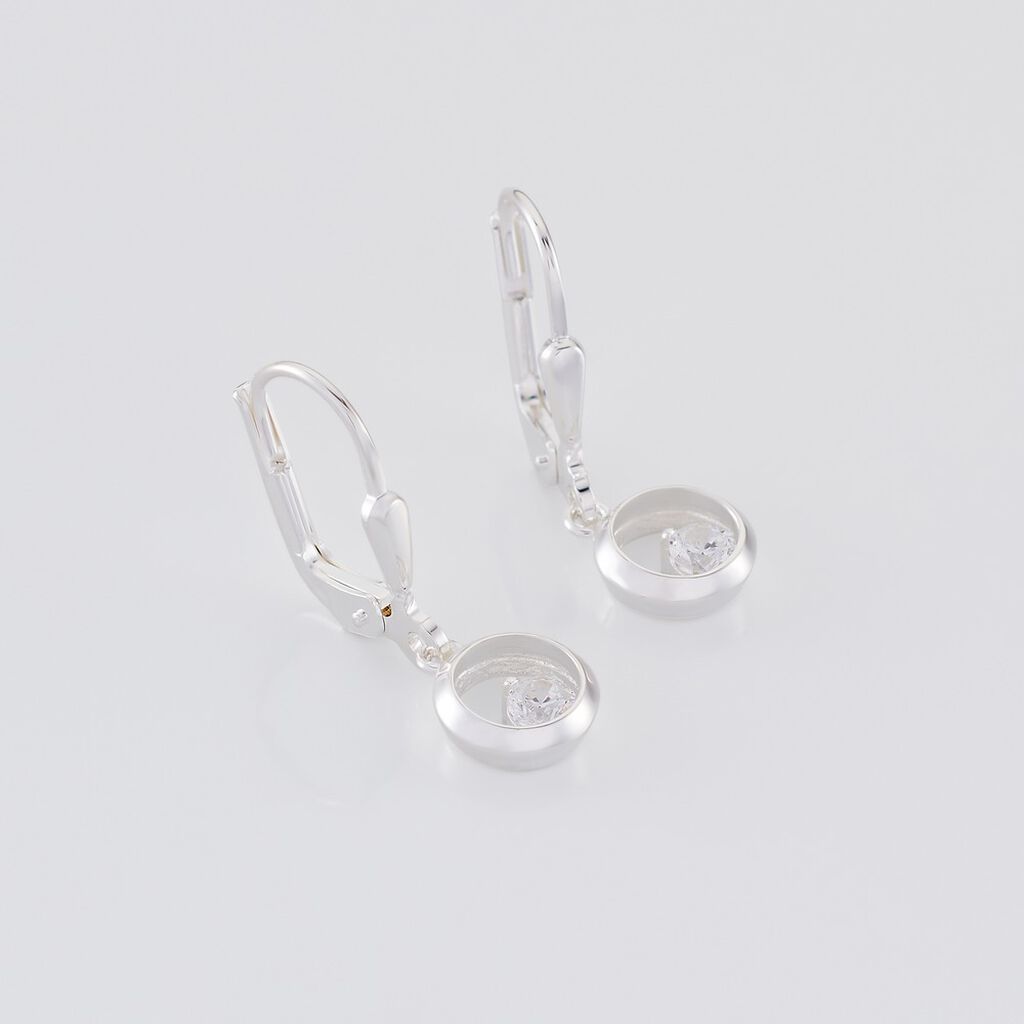 INDIA Damen Ohrringe Lang Silber 925 Zirkonia Wei&szlig;