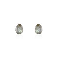 Damen Ohrstecker Silber vergoldet 925 Labradorit Grau 2,8ct Lora 