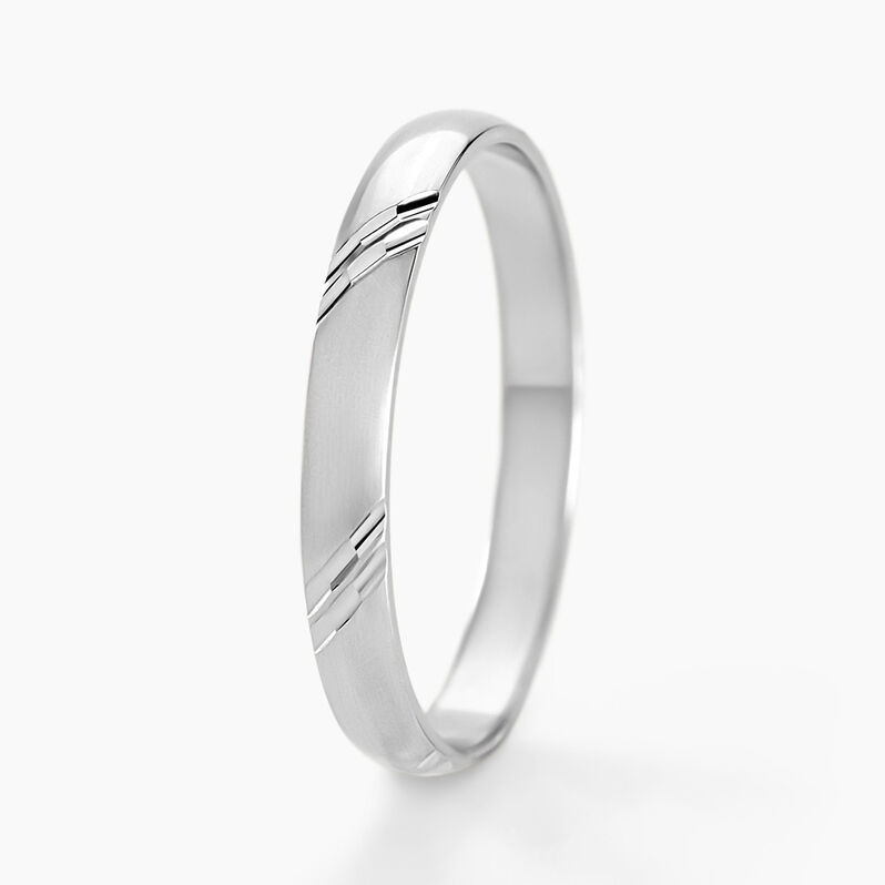 Alliance Soriya Demi Jonc Classique Argent Blanc - Spannringe Familie | OROVIVO
