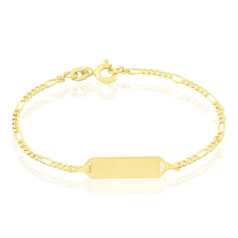 Kinder Id Armband Figarokette Gold 375 Gravierbar - Personalisiertes Armband Kinder | OROVIVO