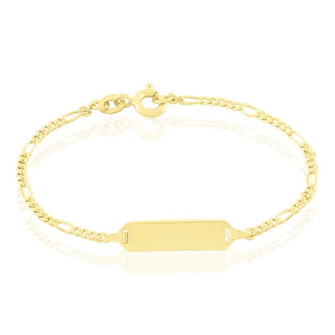 Kinder Id Armband Figarokette Gold 375 Gravierbar - Personalisiertes Armband Kinder | OROVIVO