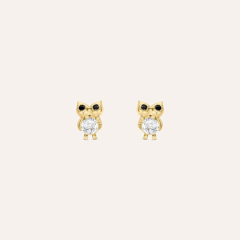 Orecchini Lobo Bon Ton Oro Giallo Cubic Zirconia - Spannringe Damen | OROVIVO