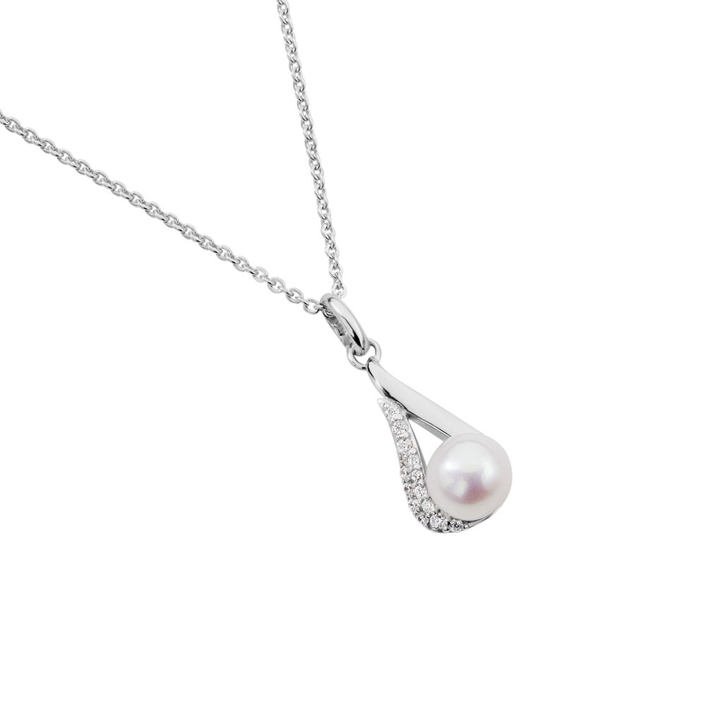TENY Damen Collier Silber Silber 925 Zuchtperle Perlmutt