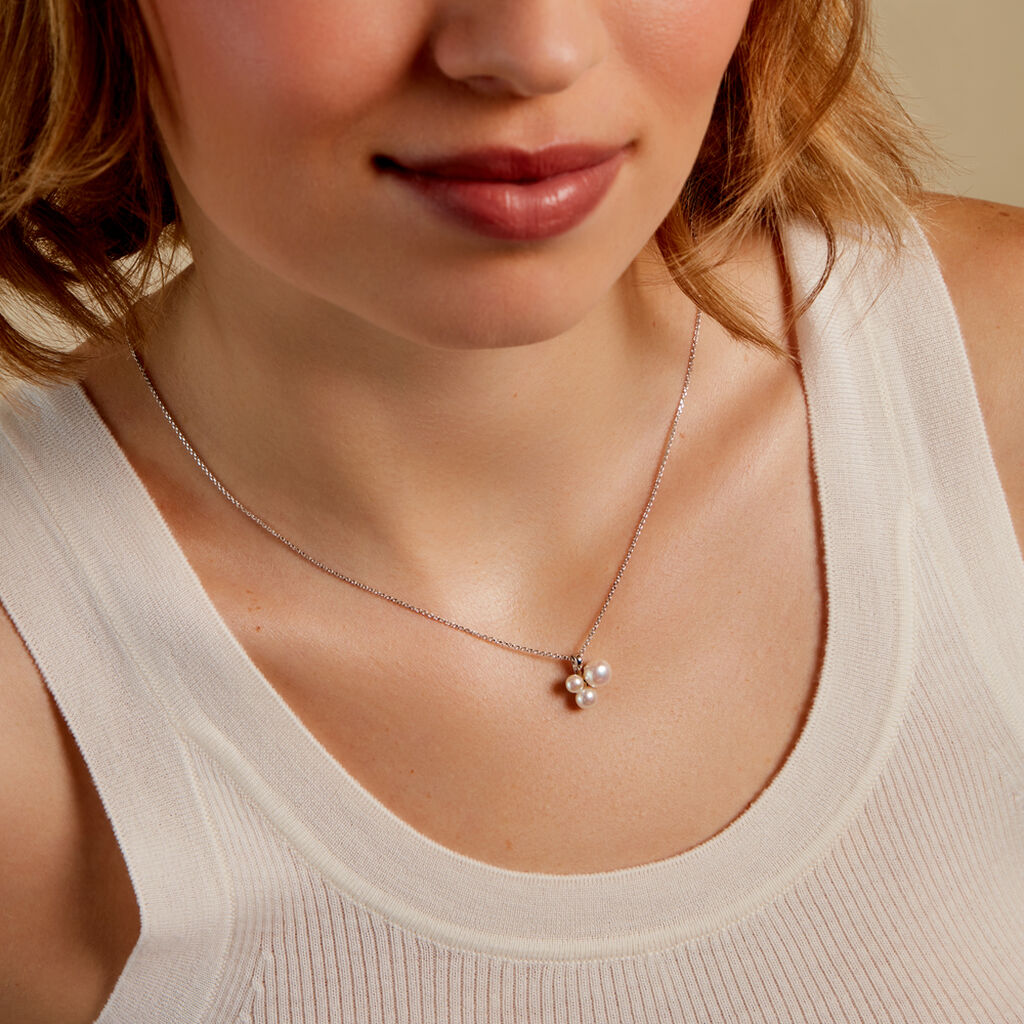 TREYA Damen Collier Silber 925 Zuchtperle Wei&szlig;er Perlmutt