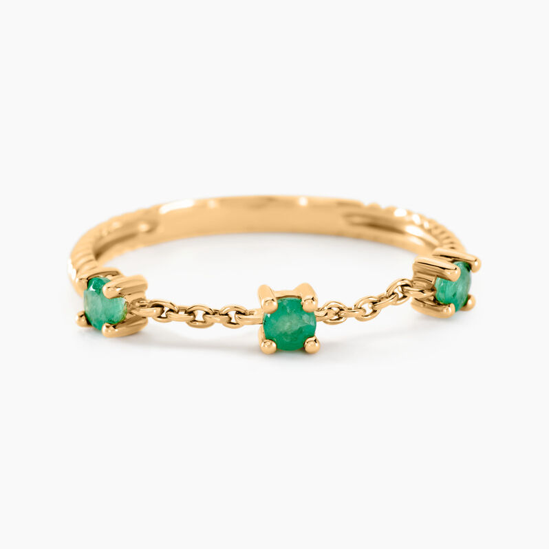 Bague Mykolas Or Jaune Emeraude - Spannringe Damen | OROVIVO