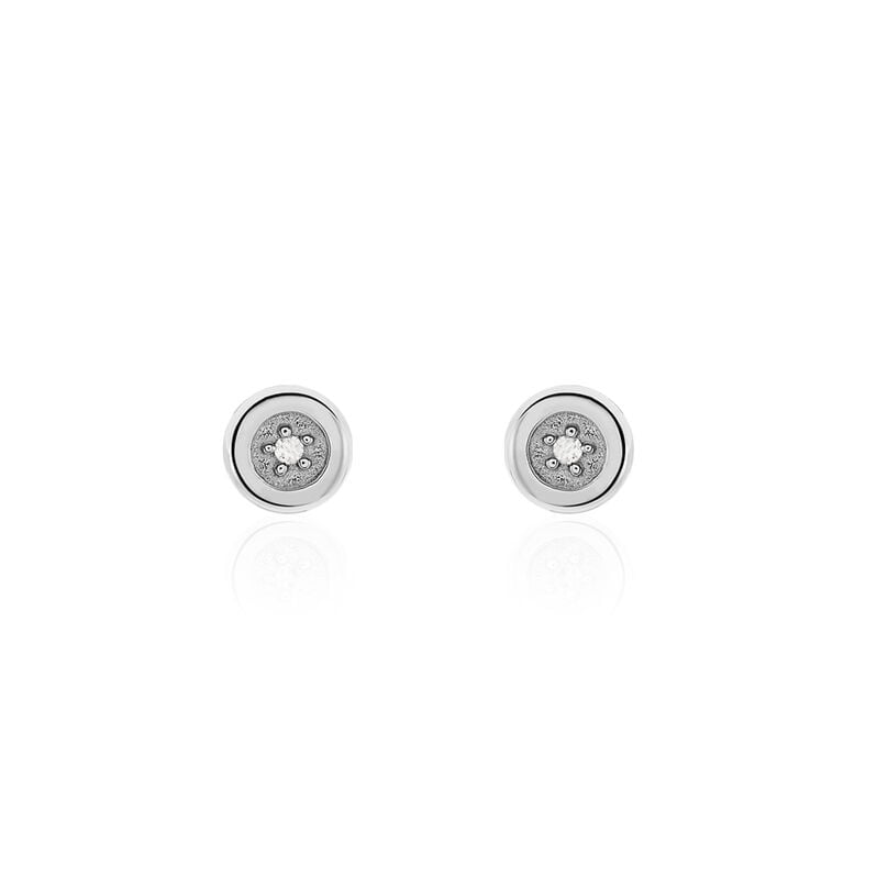 FATIANA Damen Ohrstecker Wei&szlig;gold 375 (9 Karat) Diamant Wei&szlig; 0,01 ct - Ohrstecker Damen | OROVIVO