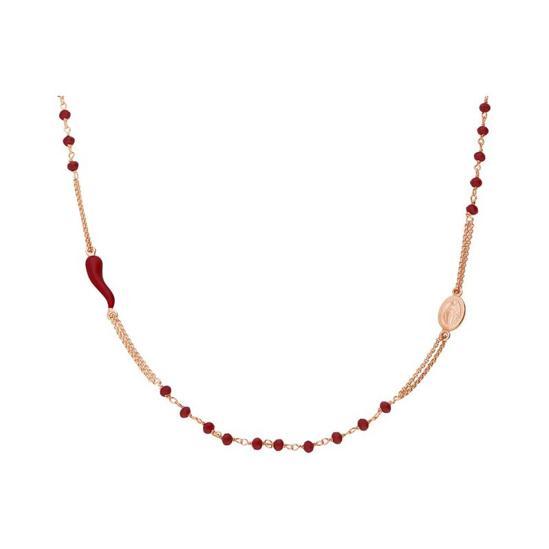 Collana Rosario Silver Soul Argento Rosa Cristallo - Spannringe Damen | OROVIVO