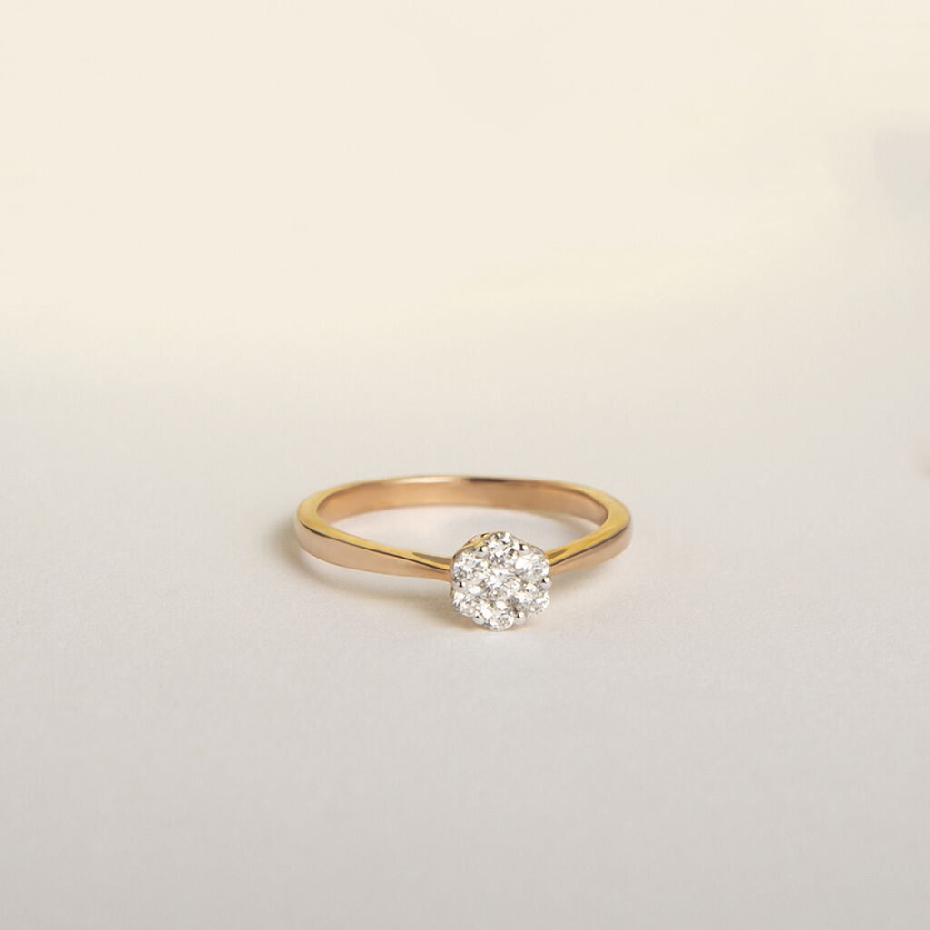 MERULA Damen Ring Rosegold 375 (9 Karat) Diamant Wei&szlig; 0,16 ct