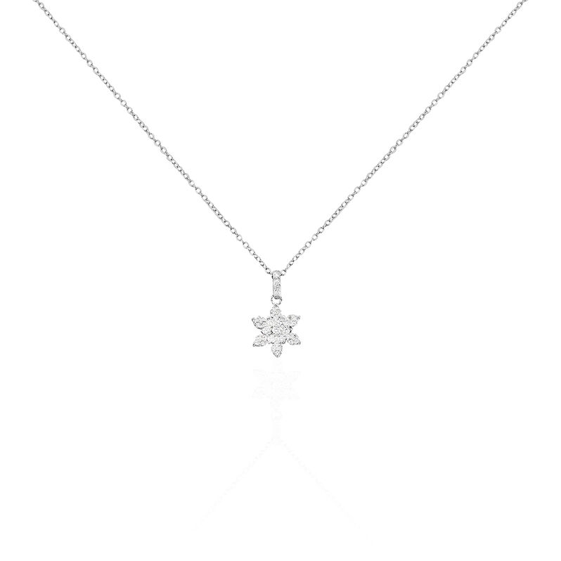 Collier Argent Rhodie Neige Fleur Des Ne - Spannringe Damen | OROVIVO