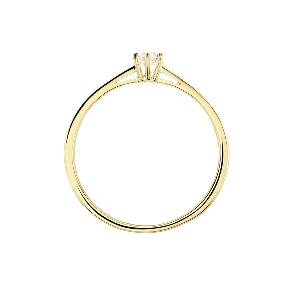 Monopoli Damen Ring Gold 750 (18 Karat) Diamant Wei&szlig; 0,16 ct