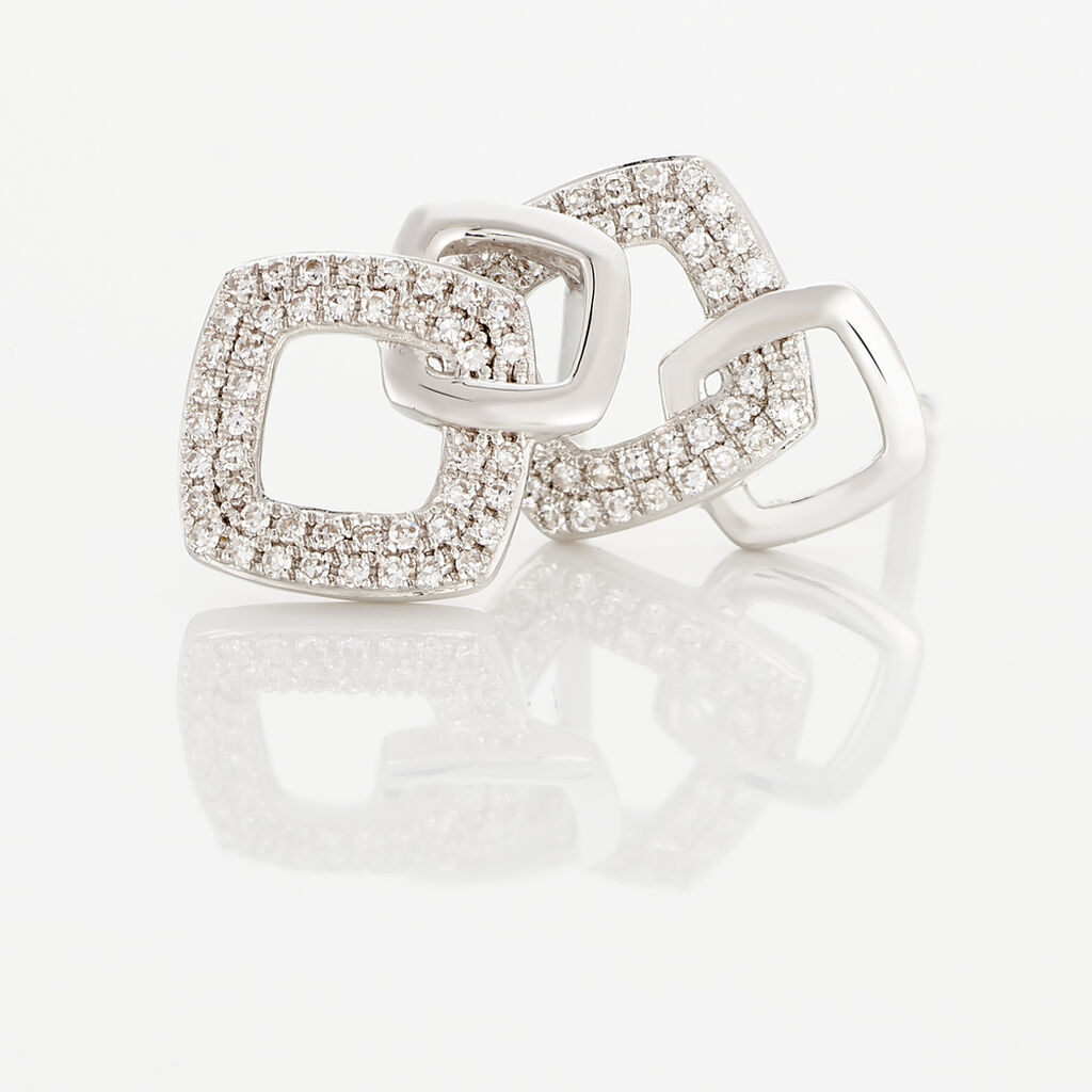 Boucles D'oreilles Or Weiss Danka Pendan - Spannringe Damen | OROVIVO
