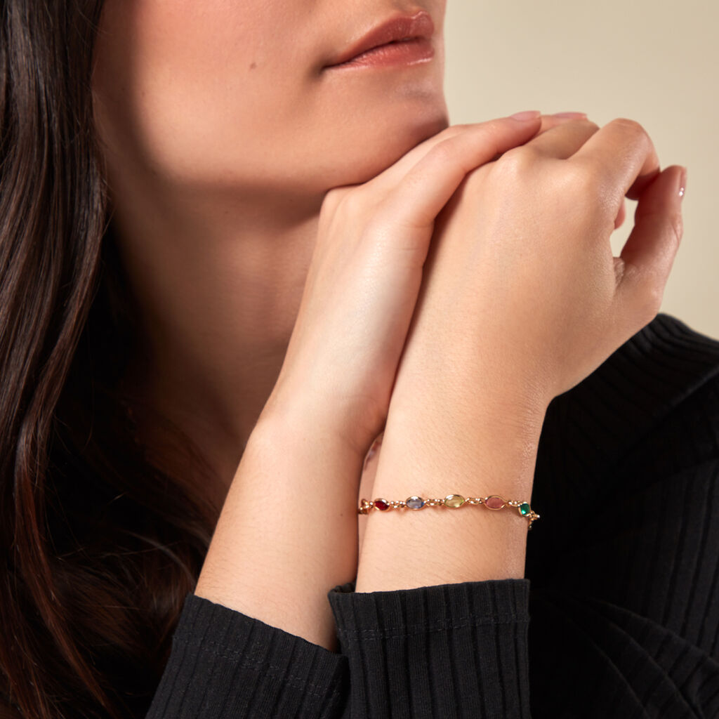 Damen Armband 18 Karat Vergoldet Multicolour Steine Ilvaae - Sommerschmuck Damen | OROVIVO