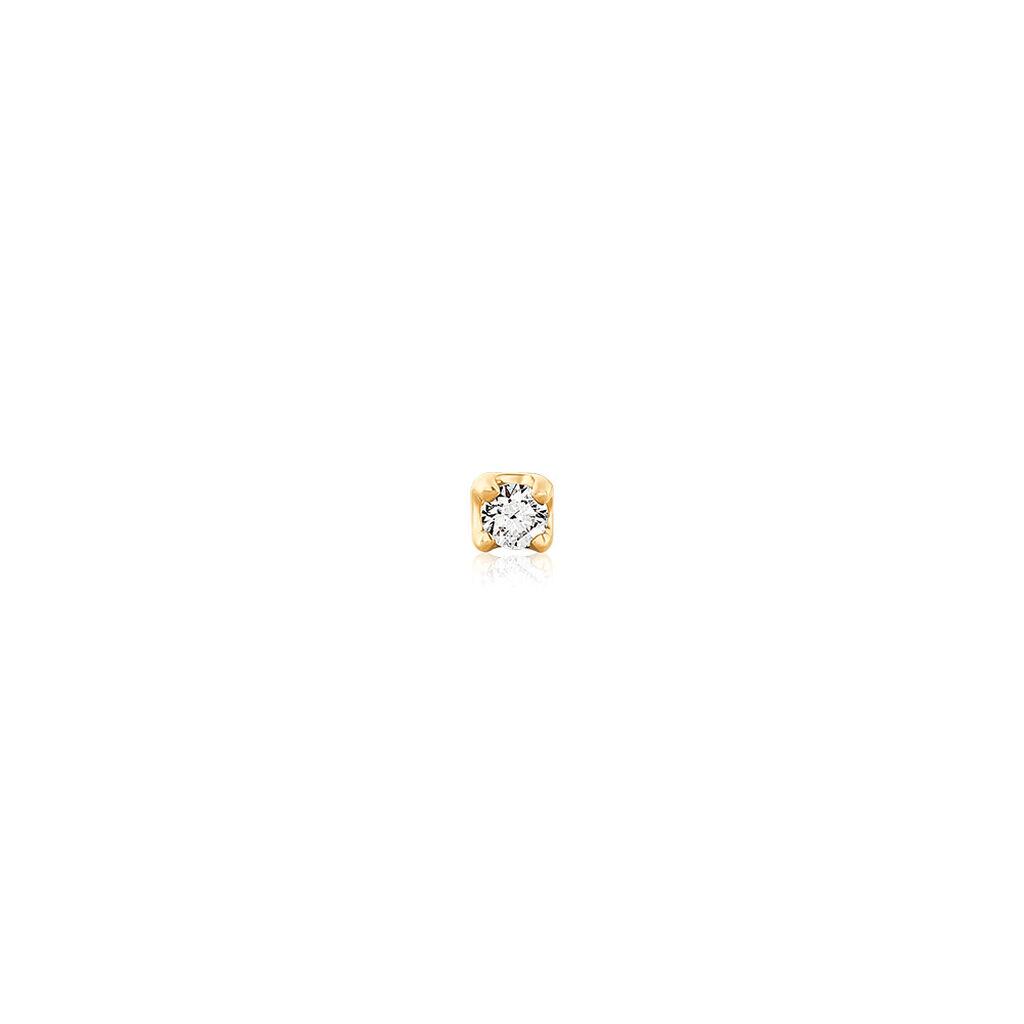 SOLENNE Unisex Piercing Gold 375 (9 Karat) Synthetischer Diamant Wei&szlig; 0,03 ct