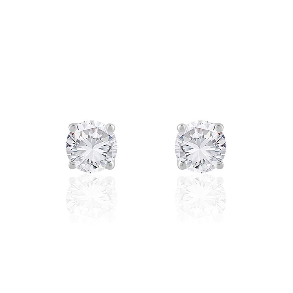 Symphonie Damen Ohrstecker Wei&szlig;gold 750 (18 Karat) Synthetischer Diamant Wei&szlig; 0,51 ct