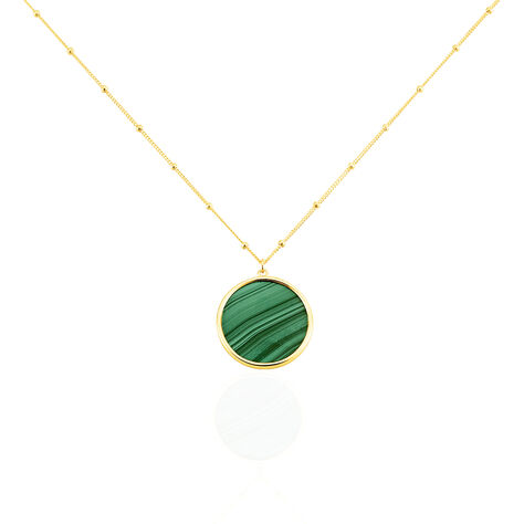 Damen Collier Gold 375 Malachit Grün 4,5ct Kreis Floreca - Halsketten Damen | OROVIVO
