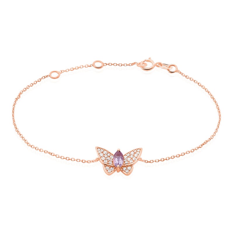 Bracelet Or Rose Madina Motif Papillon - Spannringe Damen | OROVIVO