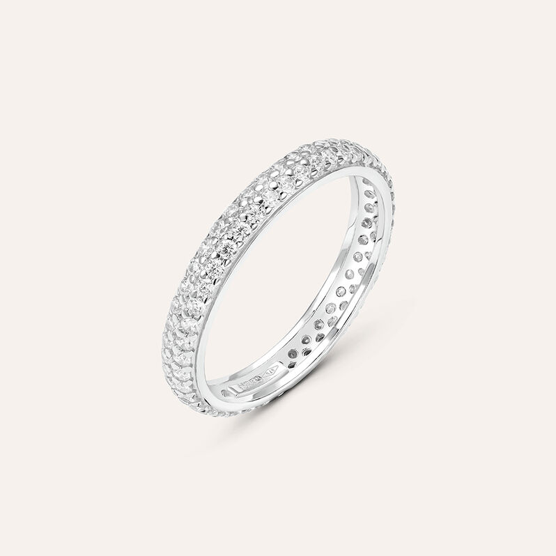 Anello Eternity Claire Oro Bianco Cubic Zirconia - Spannringe Damen | OROVIVO
