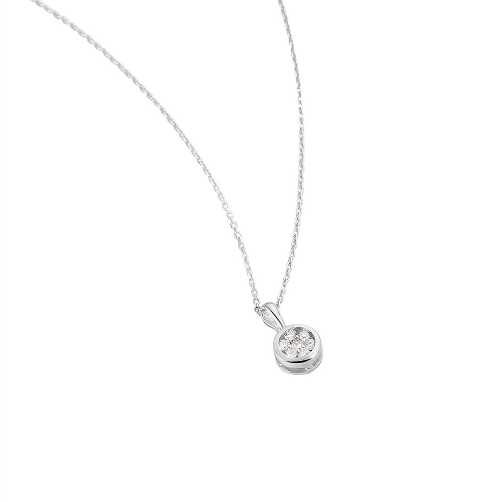 Damen Collier Weißgold 375 Diamant 0,16ct Elina - Halsketten Damen | OROVIVO