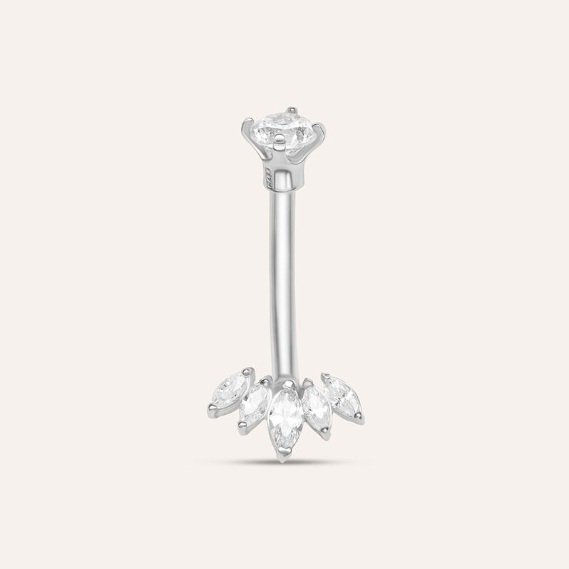 Piercing Ombelico Bon Ton Oro Bianco Cubic Zirconia - Spannringe Damen | OROVIVO