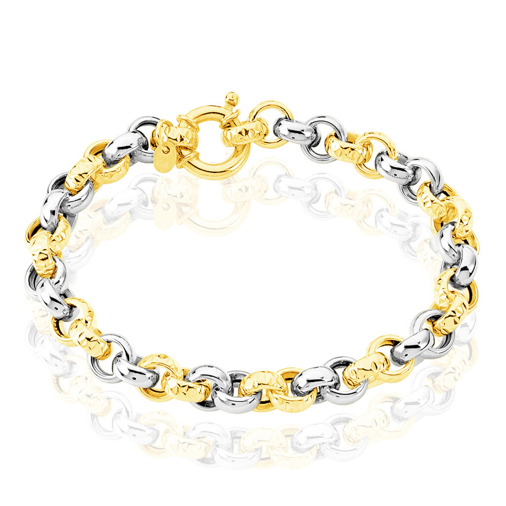 Bracelet Jodie Maille Jaseron Godronne Or Bicolore - Spannringe Damen | OROVIVO