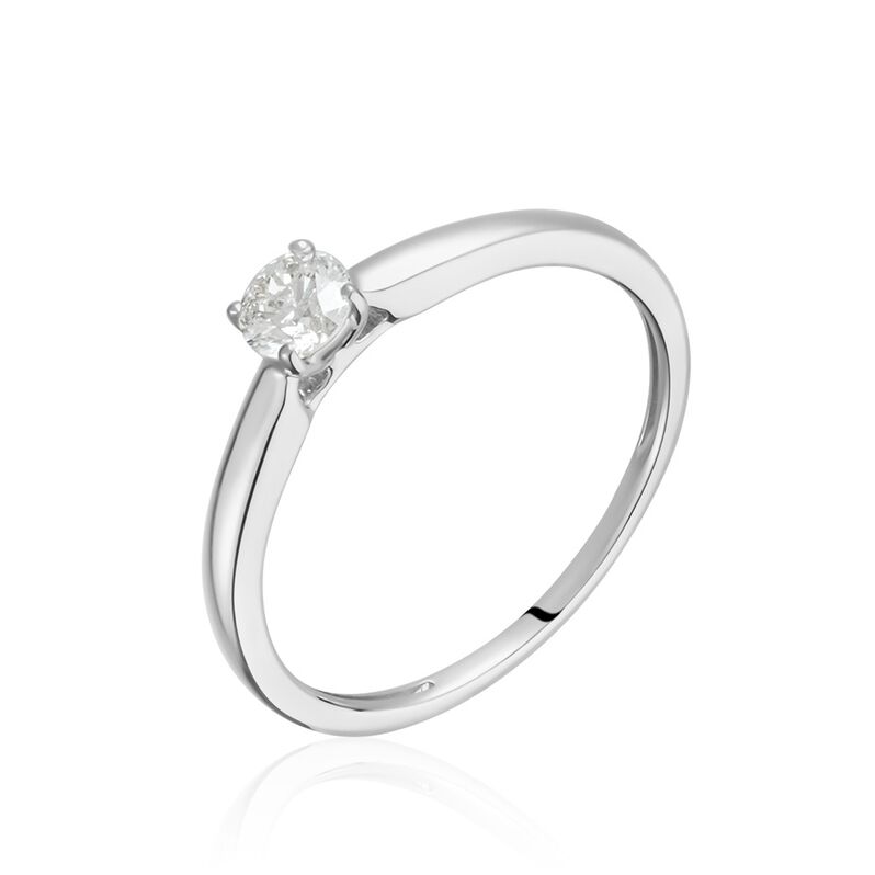 Bague Solitaire Or Weiss Flora Diamant - Spannringe Damen | OROVIVO