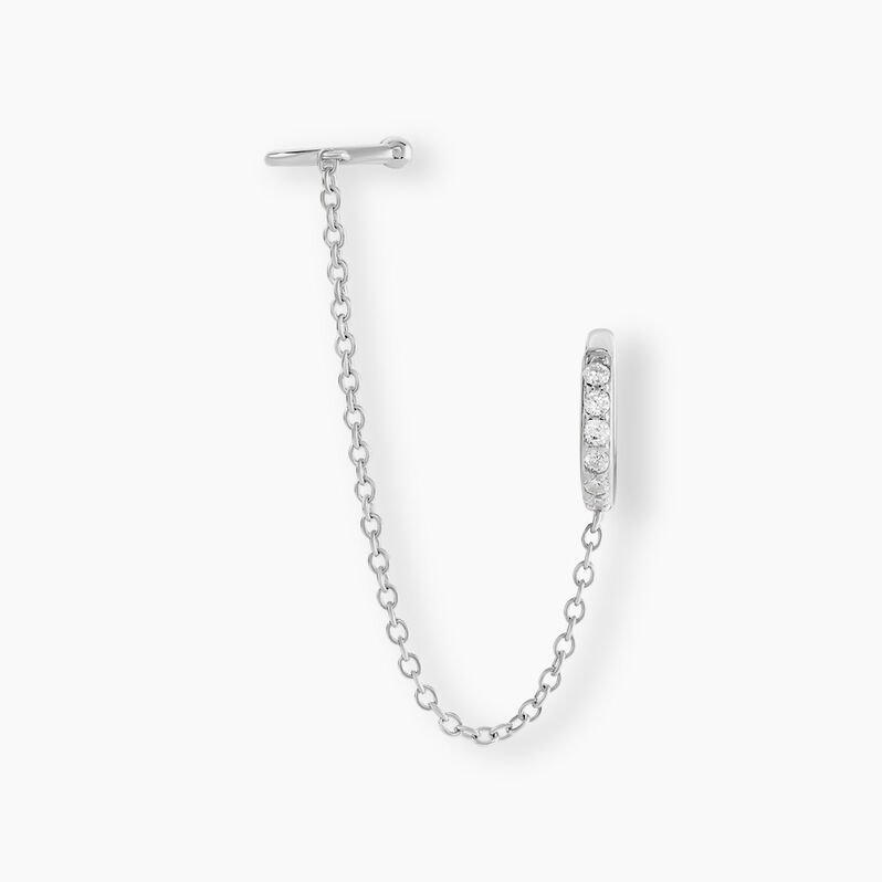 Bijou D'oreille Unitaire Argent Rhodié Haim Oxydes De Zirconim - Spannringe Damen | OROVIVO